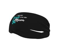 Je Porte du Turquoise pour ma mère, Bandeau Anti-Cancer de l'ovaire, Bandana Extensible Tendance pour Homme et Femme, idéal pour la Course, Le Yoga et la Salle de Sport.