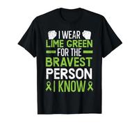 Je Porte du Vert Citron pour la Personne la Plus courageuse Que Je connaisse T-Shirt Graphique avec Valeur, Homme, Noir, XL
