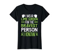 Je Porte du Vert Citron pour la Personne la Plus courageuse Que Je connaisse T-Shirt Graphique avec Valeur, Femme, Noir, S