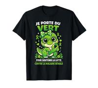 Je Porte du Vert Maladie Rénale Ruban Vert Sensibilisation T-Shirt