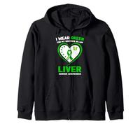 Je Porte du Vert pour la Sensibilisation au Cancer du Foie de Mon Beau-frère Sweat à Capuche