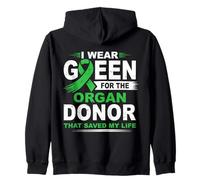 Je Porte du Vert pour Le Mois de Sensibilisation aux donneurs d'organes rénaux Sweat à Capuche