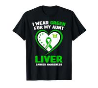 Je Porte du Vert pour sensibiliser ma Tante au Cancer du Foie T-Shirt