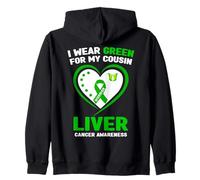 Je Porte du Vert pour sensibiliser Mon Cousin au Cancer du Foie Sweat à Capuche