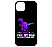 Je Porte du Violet et du Bleu Sarcelle pour sensibiliser Mon père à la prévention du Suicide Coque pour iPhone 14 Plus