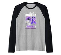 Je Porte du Violet pour Aider ma Grand-mère à Lutter Contre la maladie d'Alzheimer Manche Raglan