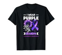 Je Porte du Violet pour Aider Mon Grand-père à Lutter Contre la maladie d'Alzheimer T-Shirt Graphique avec Valeur