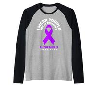 Je Porte du Violet pour la Sensibilisation à la maladie d'Alzheimer Manche Raglan