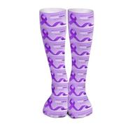 Je porte du violet pour la sensibilisation au cancer du pancréas. Chaussettes de sport pour femmes et hommes. Chaussettes longues respirantes pour la course à pied, le sport et les voyages.