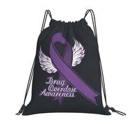 Je Porte Du Violet Pour Sensibiliser Aux Surdoses De Drogue (Slogan) Unisexe Sacs De Gym Réglable Gym Sack Grand Sac À Dos À Cordon Pour Piscine Plage Voyage