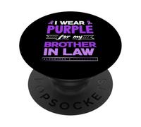 Je Porte du Violet pour sensibiliser Mon Beau-frère à la maladie d'Alzheimer PopSockets PopGrip Adhésif