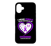 Je Porte du Violet pour sensibiliser Mon Beau-frère aux surdoses Coque pour iPhone 16 Plus