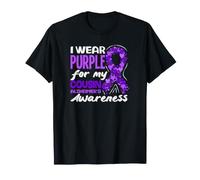 Je Porte du Violet pour sensibiliser Mon Cousin à la maladie d'Alzheimer T-Shirt