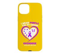 Je Porte du Violet pour sensibiliser Mon Cousin aux surdoses Coque pour iPhone 15 Plus