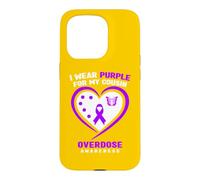 Je Porte du Violet pour sensibiliser Mon Cousin aux surdoses Coque pour iPhone 15 Pro