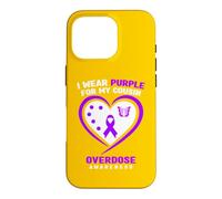 Je Porte du Violet pour sensibiliser Mon Cousin aux surdoses Coque pour iPhone 16 Pro
