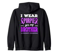 Je Porte du Violet pour sensibiliser Mon frère à la maladie d'Alzheimer Sweat à Capuche
