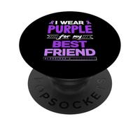 Je Porte du Violet pour sensibiliser Mon Meilleur ami à la maladie d'Alzheimer PopSockets PopGrip Adhésif