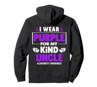 Je Porte du Violet pour sensibiliser Mon Oncle à la maladie d'Alzheimer Sweat à Capuche