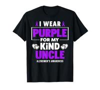 Je Porte du Violet pour sensibiliser Mon Oncle à la maladie d'Alzheimer T-Shirt