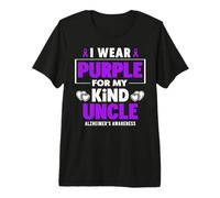 Je Porte du Violet pour sensibiliser Mon Oncle à la maladie d'Alzheimer T-Shirt Haut de Gamme