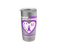 Je porte du violet pour sensibiliser mon petit-fils à la prématurité Gobelet isotherme en acier inoxydable double paroi