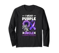 Je Porte du Violet pour Soutenir Mon Oncle atteint de la maladie d'Alzheimer Manche Longue