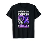 Je Porte du Violet pour Soutenir Mon Oncle atteint de la maladie d'Alzheimer T-Shirt