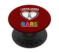 Je Porte Le zèbre pour ma Petite-Fille Journée des Maladies rares 2026 PopSockets PopGrip Adhésif