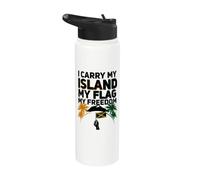Je porte mon île, mon drapeau, ma liberté, jamaïcain, 6 août Stainless Steel Insulated Water Bottle