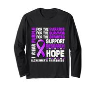 Je porte un ruban violet pour mettre fin au mois de sensibilisation à la maladie d'Alzheimer Manche Longue