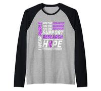 Je porte un ruban violet pour mettre fin au mois de sensibilisation à la maladie d'Alzheimer Manche Raglan