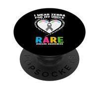 Je Porte Un zèbre pour la journée de Sensibilisation aux Maladies rares de Mon Oncle 2026 PopSockets PopGrip Adhésif