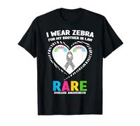 Je Porte Un zèbre pour Mon Beau-frère Journée des Maladies rares 2026 T-Shirt