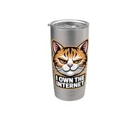 Je possède Internet Smug Cat Meme Feline Gobelet isotherme en acier inoxydable double paroi