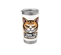 Je possède Internet Smug Cat Meme Feline Gobelet isotherme en acier inoxydable double paroi