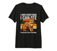 Je possède Tout ce Que Je Peux Voir Funny Cat Bengal T-Shirt Haut de Gamme