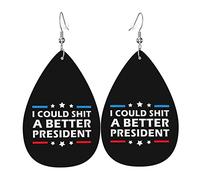 Je pourrais chier un meilleur président boucles d'oreilles en cuir pour femmes pendantes boucle d'oreille goutte pendentif avec crochet cadeaux pour fille adulte