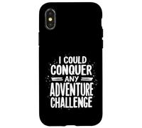 JE POURRAIS CONQUÉRIR TOUT DÉFI D'AVENTURE Typographie Coque pour iPhone X/XS