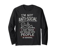 Je préfère Juste ne Pas Avoir Affaire à des Gens drôles et antisociaux Manche Longue