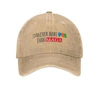 Je préférerais Avoir PBS Casquette de Baseball Soleil Sports de Plein air Crème Solaire Lavé Trucker Chapeau Femmes Hommes y2k Drôle Personnalisé DIY Casquettes Cadeau