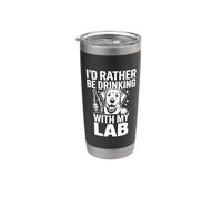 Je préfèrerais boire avec mon labo, Funny Lab Lover Gobelet isotherme en acier inoxydable double paroi