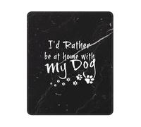 Je Préférerais Être À La Maison avec Mon Chien Tapis De Souris Portable Tapis De Souris Gaming Petit Mousepad pour Bureau Voyage Travail 25X30Cm