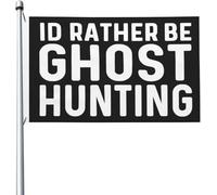 Je Préférerais Être Chasseur De Fantômes Drapeau Avec Œillets Drapeau De Festival Résistant Aux Intempéries Bannière Cour 90X150Cm Pour Plage Chambres Fêtes