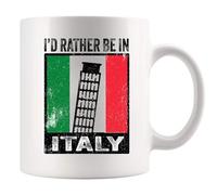 Je Préférerais Être En Italie (Italien) Tasse Drôle Tasses Porcelaine Tasse À Café 330Ml Pour Collègue Famille Femme