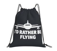 Je Préférerais Être Pilote D'Avion Femme Homme Sac À Cordon Résistant Sac À Dos À Cordon Grand Sacs De Sport Pour Plage Natation Gymnastique