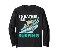 Je préfèrerais Faire du Surf, Style rétro, Style Wave Beach Manche Longue
