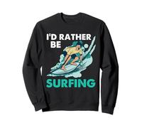 Je préfèrerais Faire du Surf, Style rétro, Style Wave Beach Sweatshirt