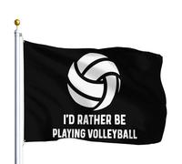 Je Préférerais Jouer Au Volley-Ball Bannière 90X150Cm Durable Double Face Bannières Drapeaux De Maison Pour Fêtes Ferme Extérieure