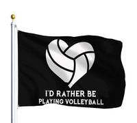 Je Préférerais Jouer Au Volley-Ball Décoration Bannière 90X150Cm Résistant Avec Œillets Bannière Cour Drapeaux Pour Intérieure Événement Dortoirs